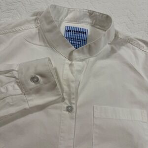 Les Canebiers Womens Long Sleeve White Buttoned Shirt Dress Size  M (Fits S)